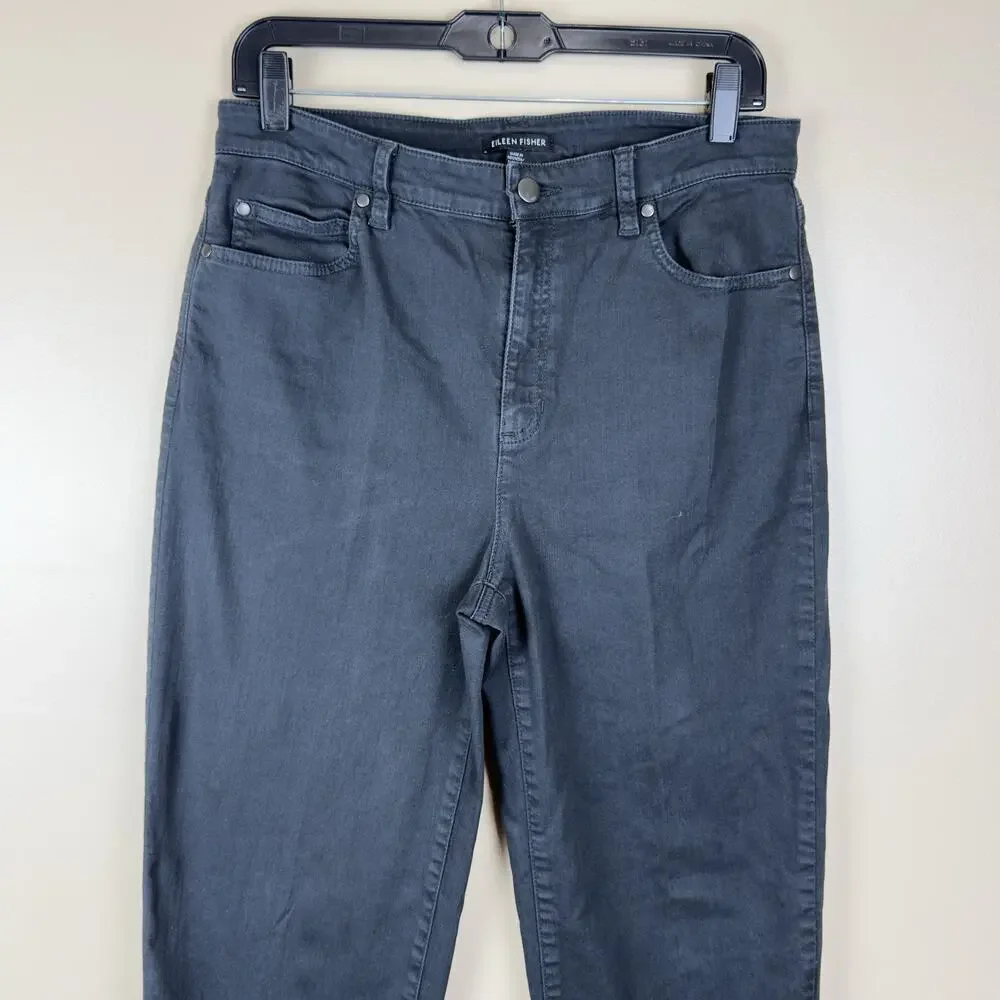 Eileen Fisher Women’s High-Waist Slim Leg Jeans Dark Gray – Size 8 - Picture 4 of 11